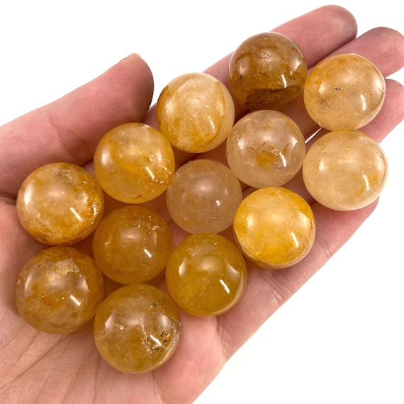 Golden Healer Quartz Sphere | Yellow Hematoid Crystal Ball (19-20mm)