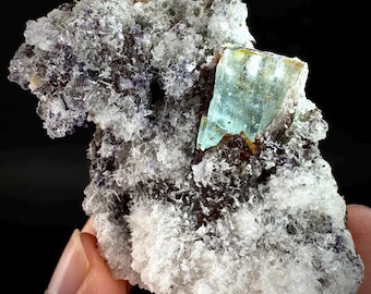 UV Reactive Hyalite Opal with Aquamarine | Fluorescent Mineral Specimen from Namibia