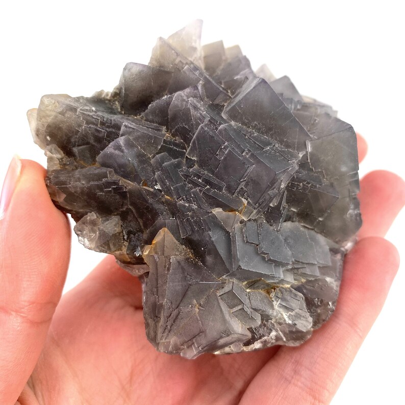 fluorite cluster Grey fluorite raw fluorite Purple Grey Cubic Fluorite purple fluorite Pakistan