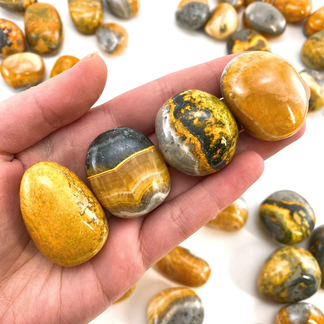 Tumbled Bumblebee Jasper Bumble Bee Jasper Polished Jasper Etsy