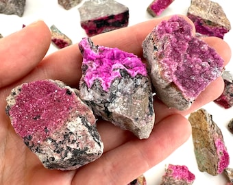 Cobalto Calcite Crystal Cluster | natural pink cobaltoan calcite, raw mineral specimen