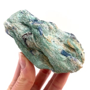 Cyanite bleue dans la fuchsite Zimbabwe, kyanite bleue brute, cristal de cyanite bleue, fuchsite verte image 4