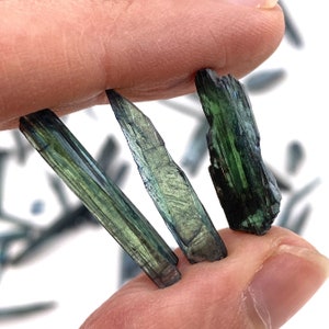 Mini Vivianite Blades | 5 Grams | raw vivianite, natural vivianite, green vivianite, mineral specimen, raw crystals