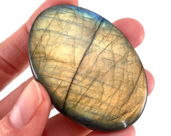 Flashy Labradorite Cabochon | Gemstone Crystal (54 x 39 mm)