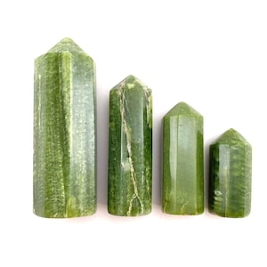 Rare Tremolite Point, green tremolite tower, crystal point, green tremolite crystal, polished tremolite image 3