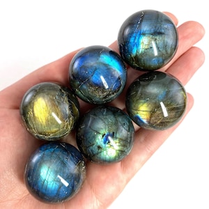 Labradorite Sphere | Polished Flashy Crystal Ball (Third Eye Chakra) image 1