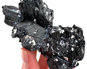Raw Black Tourmaline Crystal Cluster | Namibia Protection Stone