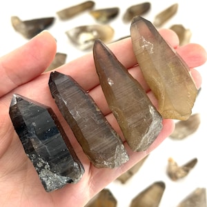 Smoky Quartz Crystal Point | natural raw mineral specimen, June birthstone