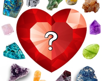 Jumbo Crystal Mystery Box | Heart Shaped mystery box, Valentine’s crystals, crystal set, rocks and minerals, gift box, crystals