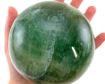 Green Fluorite Sphere | crystal ball, polished stone orb