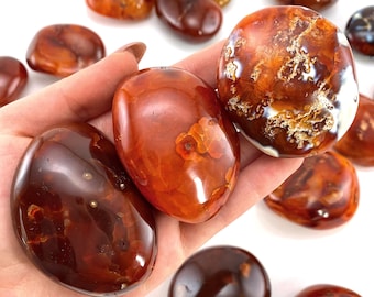 Carnelian Palm Stone | Polished Red Crystal Worry Stone (Sacral Chakra)