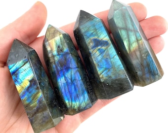 Flashy Labradorite Point | Polished Natural Crystal Tower (Third Eye Chakra)
