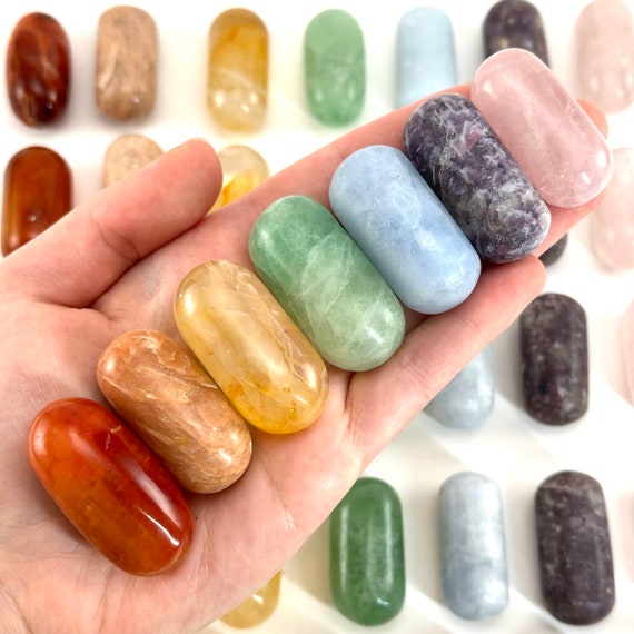 Chakra Crystal Set: 7 Tumbled Rainbow Crystal Worry Stones