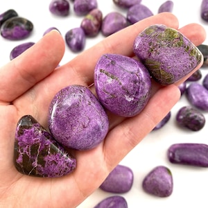 Stichtite Tumbled Crystal | Purple Atlantisite Pocket Worry Stone (Crown Chakra)