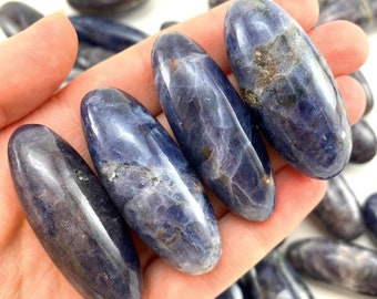 ONE Polished Iolite, tumbled water sapphire, iolite crystal, tumbled iolite, iolite lingam, cordierite palm stone, cordierite crystal
