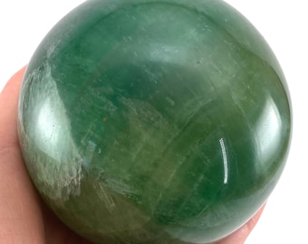 Green Fluorite Sphere | crystal ball, polished stone orb