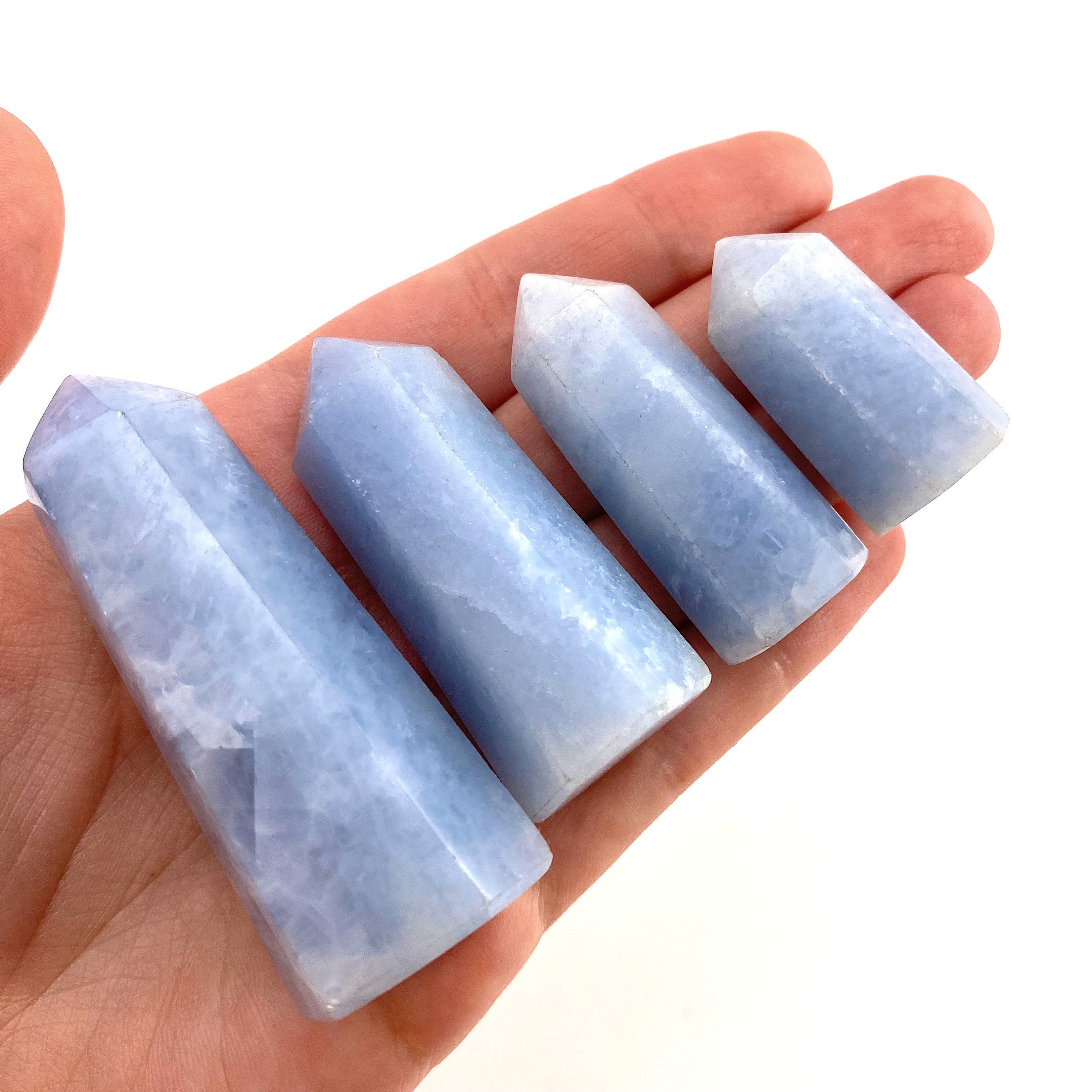 Blue Calcite Point | Polished Natural Crystal Tower (throat Chakra
