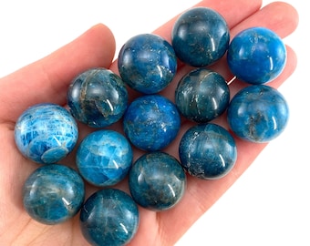 Mini Blue Apatite Sphere, crystal ball, blue apatite sphere, blue apatite palm stone, crystal sphere