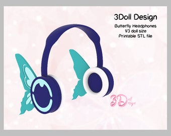 1/3 Doll Cat Headphones STL file