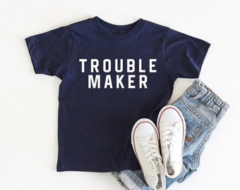 Trouble Maker, Funny Kids Shirt, Trouble Shirt, Kids Graphic Tee, Hipster Kids Tee, Rebel Shirt, gifts for kids, Hipster Kids Shirt