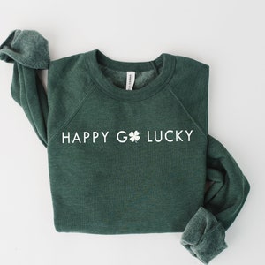 St Patrick's Day Sweatshirt, Happy Go Lucky Shirt, Unisex Adult Saint Patty's Day Shirt, Irish Sweater, Saint Patricks Gift, Plus size