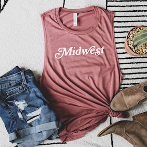 Midwest Tank Top, Summer Tank, Midwest Shirt, Minnesota, Wisconsin Gifts, Womens Muscle Tank, Tank Tops, Midwest is best