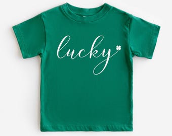 Camiseta del día de San Patricio para niños de la suerte, día de San Patricio para niños pequeños, día de San Patricio para niños, camiseta irlandesa, trébol, camiseta de la suerte para niños pequeños, camiseta de trébol