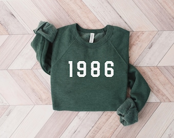 Sudadera 1986, regalos de cumpleaños número 40 para mujeres, camiseta de cumpleaños número 40, camiseta 1986, regalo de cumpleaños número 40, regalos de cumpleaños para ella que cumple 40, 1986