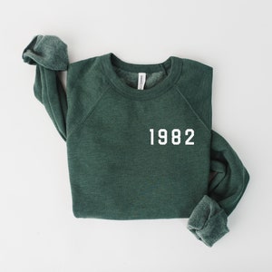 1982 Sweatshirt, 41st Birthday Sweatshirt, 1982 Birth Year Number Shirt, Birthday Gift for Women, Birthday Sweatshirt and Hoodie