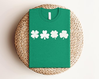 St. Patrick's Day Shirt Women, Four Leaf Clover T-Shirt, Women's Shamrock Tee, St. Paddy's Day Apparel, Green St. Patrick's Tee