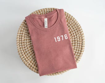 Koszulka damska z 1976 r., koszulka na 50. urodziny, koszulka vintage z 1976 r., prezent dla niej urodzona w 1976 r., koszulka na 50 lat, pięćdziesiątka i wspaniała