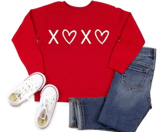 Kids Valentine Shirt, Xoxo Toddler Shirt, Valentines Day Shirt for Kids, Long Sleeve Kids Valentines Day Shirt, xoxo shirt