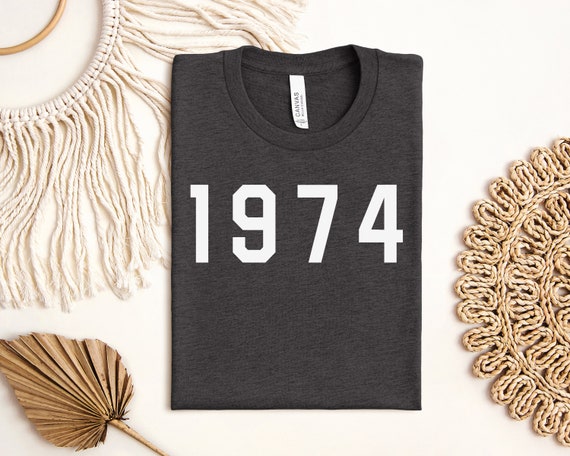 1974 Vintage Birthday T-Shirt For Men – 50th Birthday Gift, Custom Year & Size, Soft Cotton Blend
