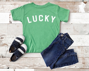 Camiseta gráfica Lucky para niños, camisa para niños para el día de San Patricio, camiseta gráfica Lucky para niños, ropa de trébol para niños, camisa de la suerte, camisa de trébol