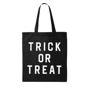 TRICK OR TREAT Bag, Halloween tote, canvas tote, Bag for Trick or treating, Candy bag for Trick or Treating, Halloween bag