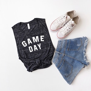 Game Day Tank Top, Football Tank Top, Boy Mom Shirt, Tank Tops For Women, gift for mom , Fall Shirt Ladies, Women&#39;s Clothing, Game Day Tank
