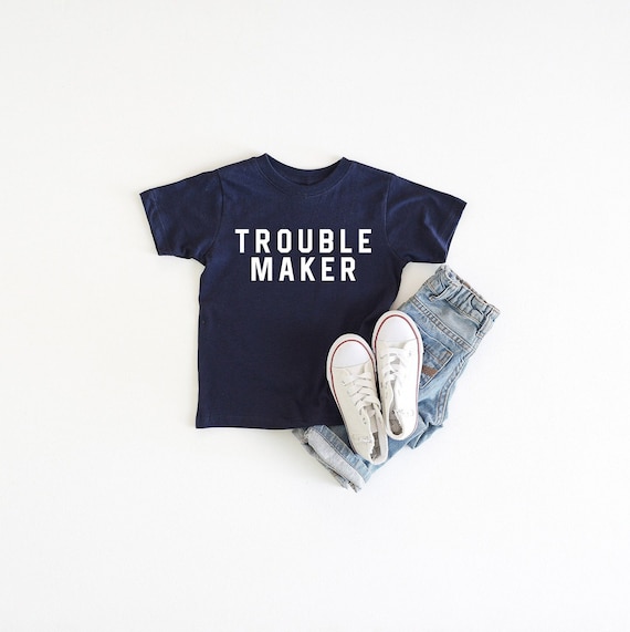 Trouble Maker, Funny Kids Shirt, Trouble Shirt, Kids Graphic Tee, Hipster Kids Tee, Rebel Shirt, gifts for kids, Hipster Kids Shirt