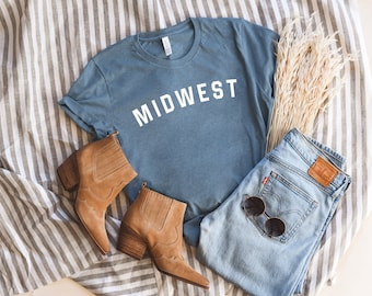 Midwest Shirt, Midwest Girl, Midwesty, Midwest Is Best, Graphic Tees, Best Gifts For Her, Minnesota Gift, Wisconsin T Shirt, Bella Canvas