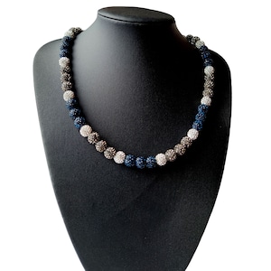 Baseball Drip Necklace Bead Necklace Pollyanna Bling Necklace Navy Gray White