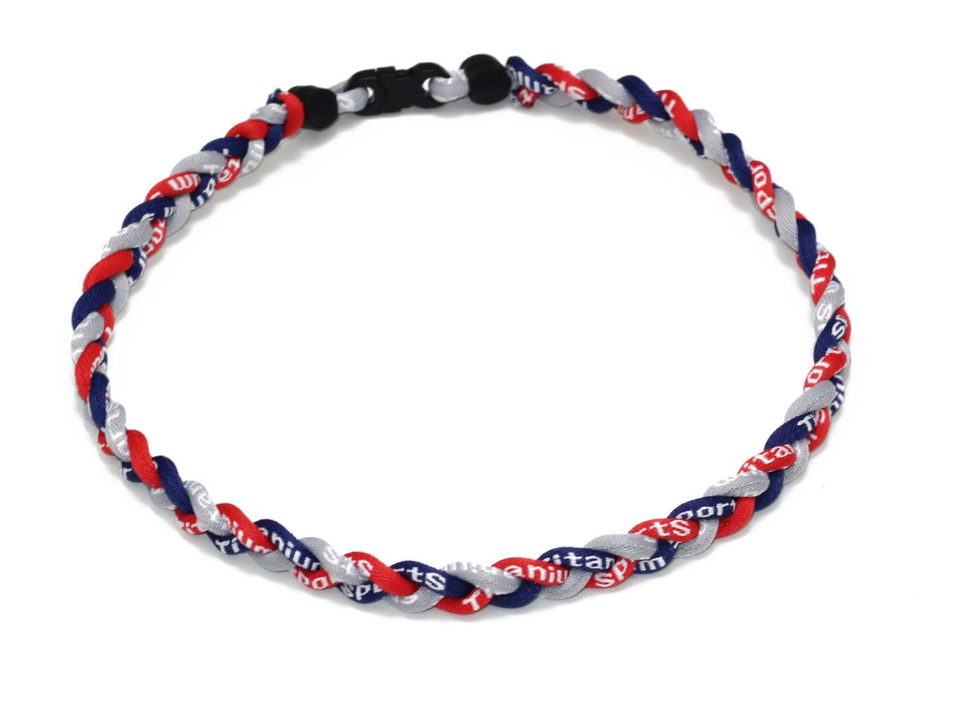 PACK OF TWO 18" 3 Rope Titanium Sports Necklace Navy Blue White Tornado Baseball 
