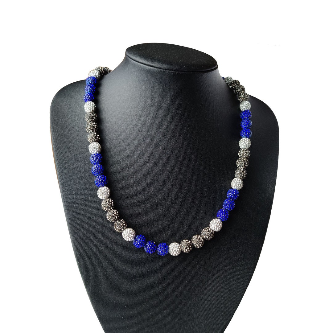 Baseball Drip Necklace Baseball Bead Necklace Rhinestone Bling Necklace ...