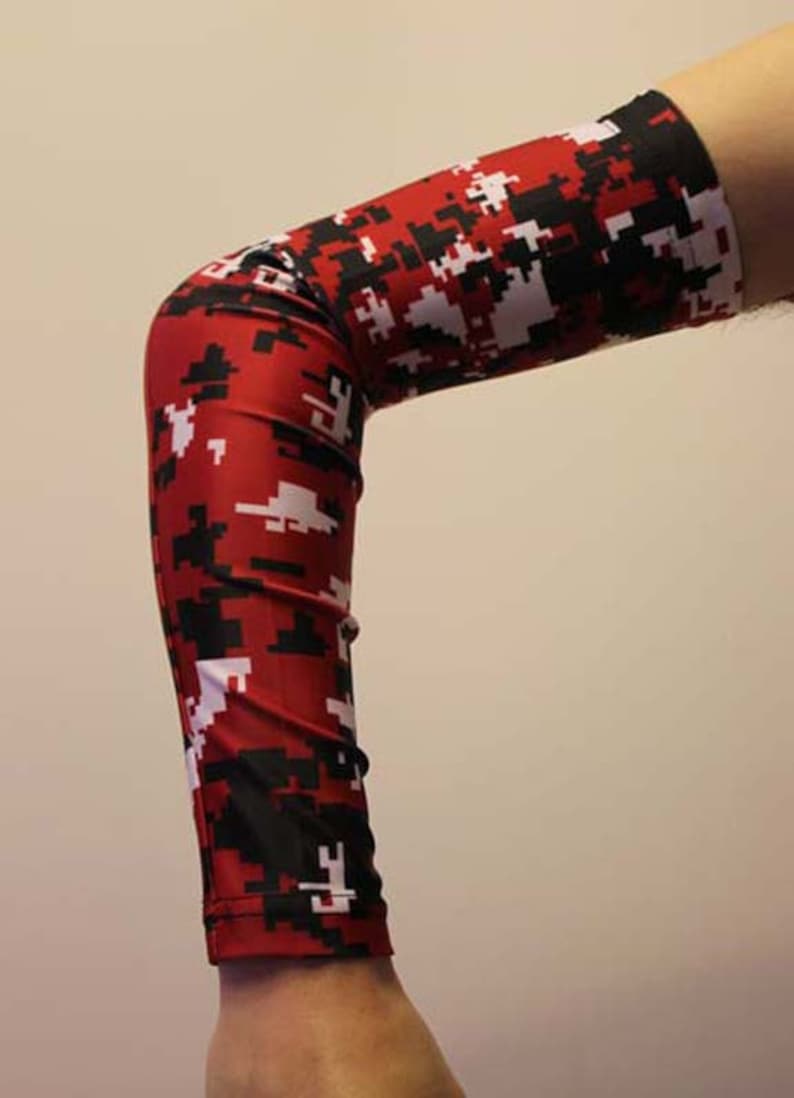 Dark Red Maroon Black White Camo Compression Arm Sleeve Etsy