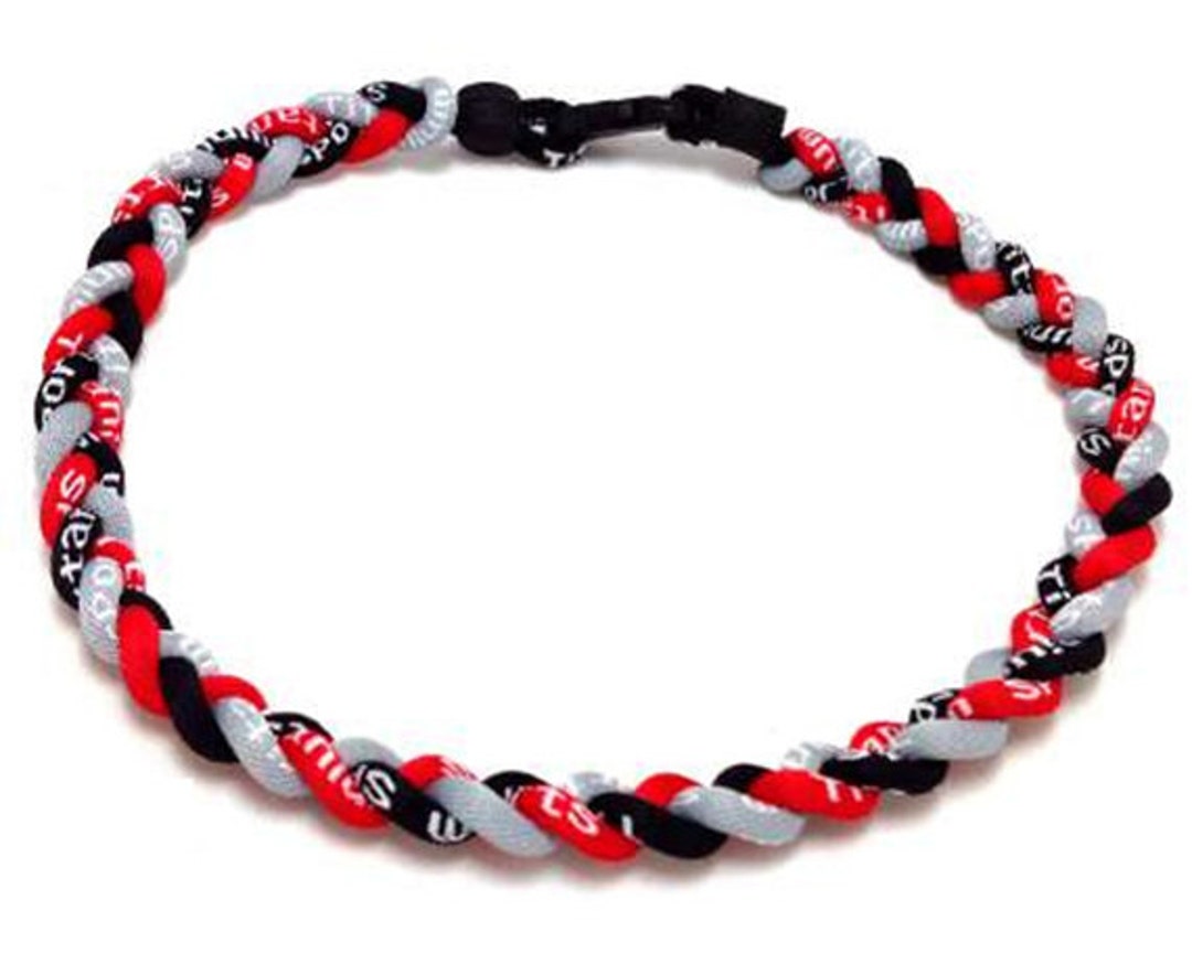 Wholesale 12 Pieces Lot Red Gray Grey Black Baseball Team Titanium Neckalce Sport Running