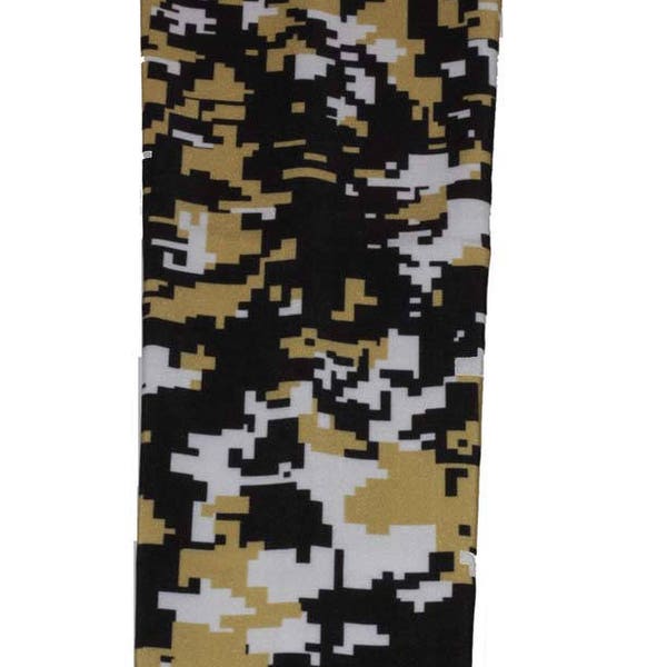 Black gold white camo baseball compression arm sleeve for college football  softball running back to school gift