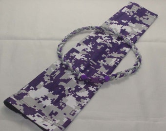 purple gray white digital camo football compression arm sleeve with 20 inches baseball titanium tornado necklace