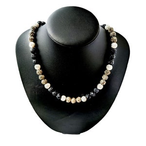 Custom Black Gray White Beaded Rhinestone Rally Necklace Baseball Drip Necklace