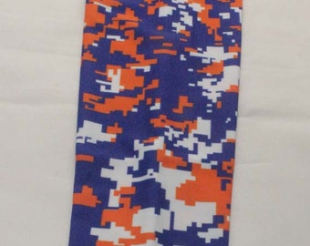 Orange Blue White Florida Digital Camo compression arm sleeve for baseball basketball college football softball running