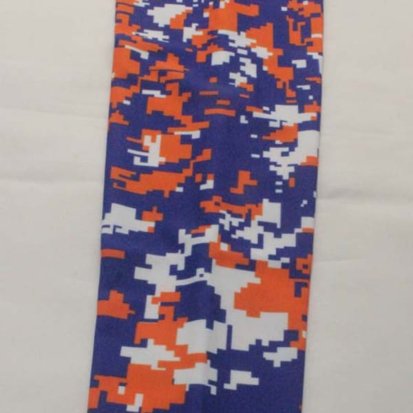 Orange Blue White Florida Digital Camo compression arm sleeve for baseball basketball college football softball running