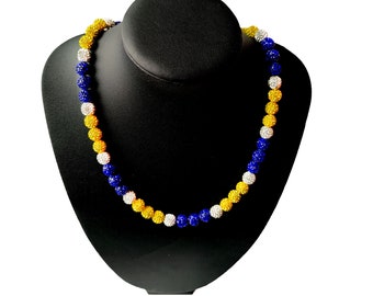 Collana Baseball Uomo E Ragazzo Con Perline E Strass – Design A Goccia – Gioiello Sportivo Regalo Per Giocatori E Fan (45,7 Cm)