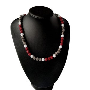 Custom Maroon Gray White Baseball Drip Necklace Baseball Team Players Bead Rhinestone Baller Beads Necklace
